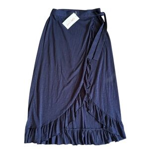 NWT Goldie Slub Navy Wrap Skirt Sz S Pima Cotten